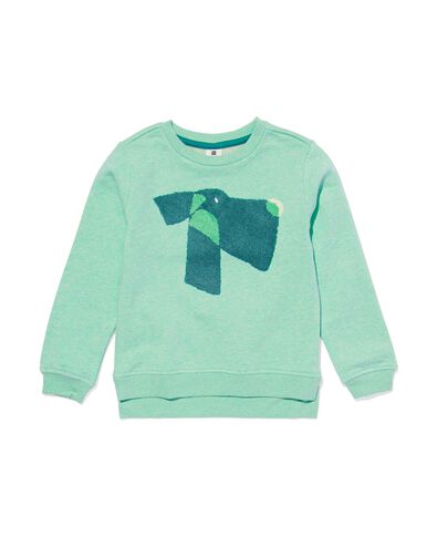 kindersweater met badstof hond groen