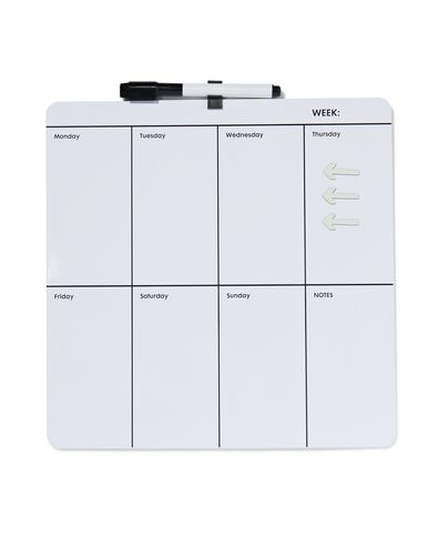whiteboard 30x30 weekplanner