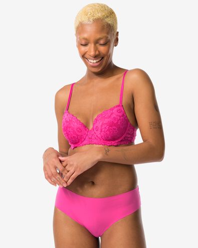 dames brazilian micro met kant felroze
