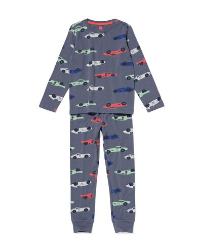 kinder pyjama raceauto's blauw
