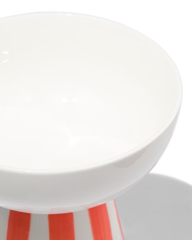 schaaltje op voet &Oslash;11x11.6 Tafelgenoten new bone wit met koraal