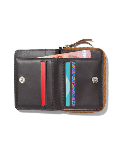 ritsportemonnee bruin leer RFID 9.x11.5