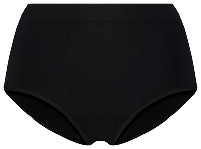 naadloze menstruatieslip met hoge taille lichte absorptie  zwart