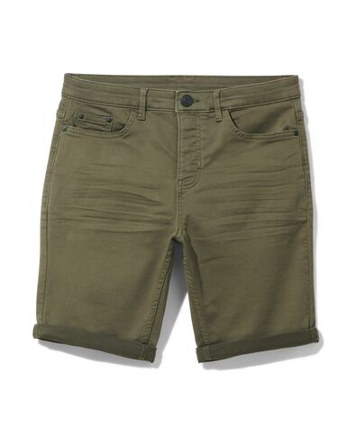 heren short jogdenim legergroen