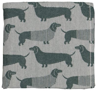 theedoek - 65 x 65 - katoen - groen teckel