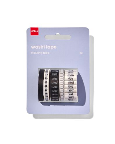 washi tapes - 5 stuks
