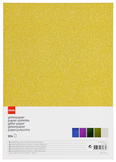 glitterpapier A4 - 20 stuks