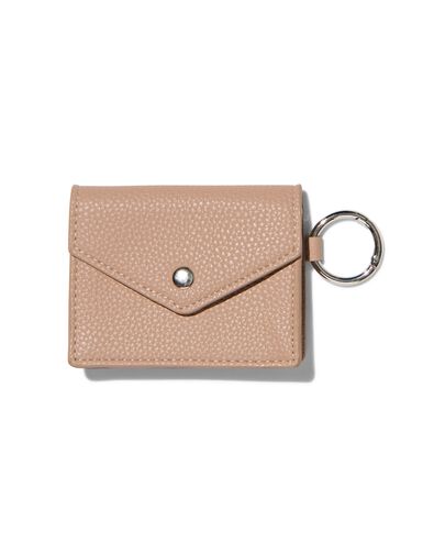 portemonnee drukknoop sleutelhanger taupe 8x10