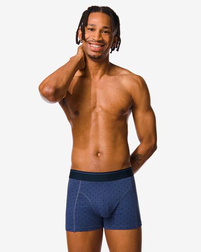 korte heren boxers met bamboe long lasting grafisch - 2 stuks blauw