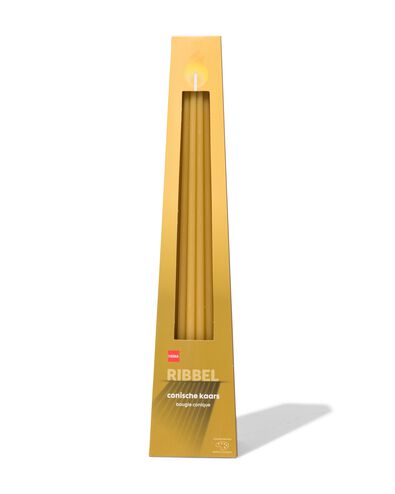 ribbelkaars 34cm mosterdgeel