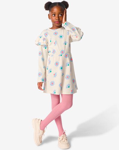kinderjurk met ruffle gebroken wit