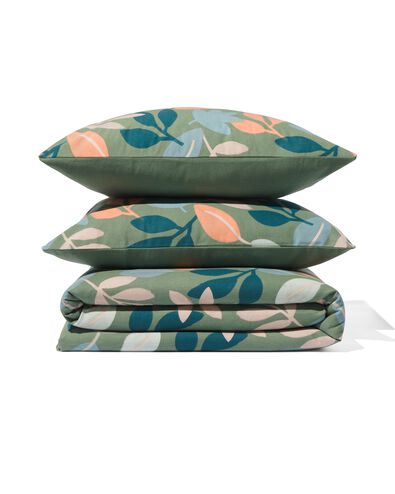 dekbedovertrek flanel 200x200/220 pastel bladeren