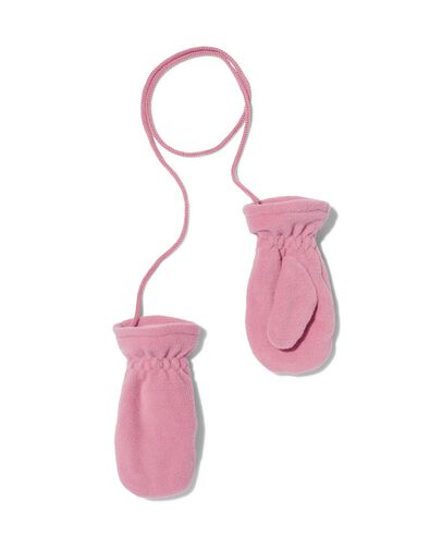 kinder wanten met koord roze