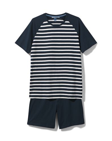 heren shortama streep donkerblauw