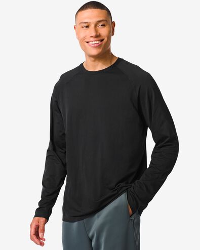naadloos heren sportshirt zwart