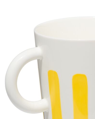 mok 490ml Tafelgenoten new bone wit met geel