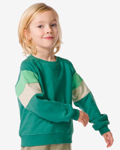 kindersweater met kleurblokken groen