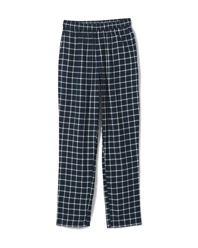 heren pyjamabroek met ruiten flanel donkerblauw