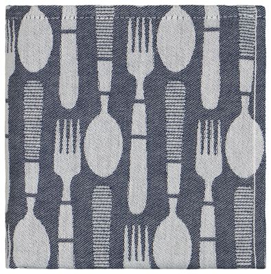 theedoek bestek 65x65 katoen donkerblauw