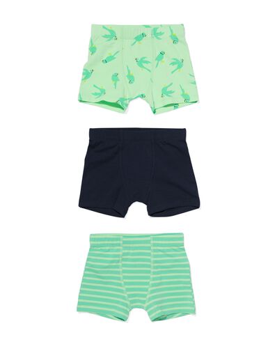 kinderboxers katoen stretch vogels - 3 stuks groen