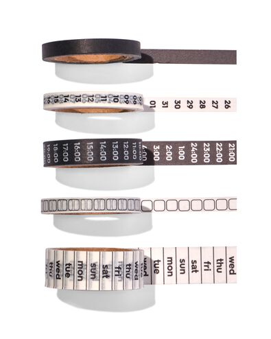 washi tapes - 5 stuks