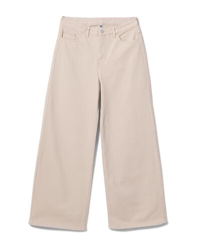 dames jeans wide leg beige