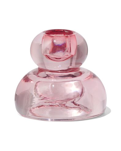 kandelaar &Oslash;7.5x8 roze glas