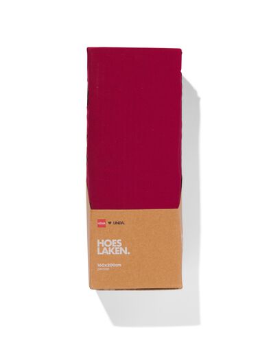LINDA. hoeslaken percal 160x200 royaal rood