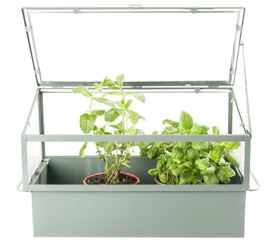 kweekkas 45x27x23 groen metaal/glas
