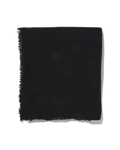 dames sjaal met wol 200x60 zwart