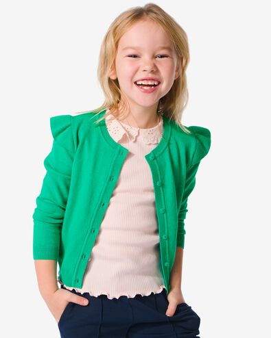 kindervest met ruffle groen