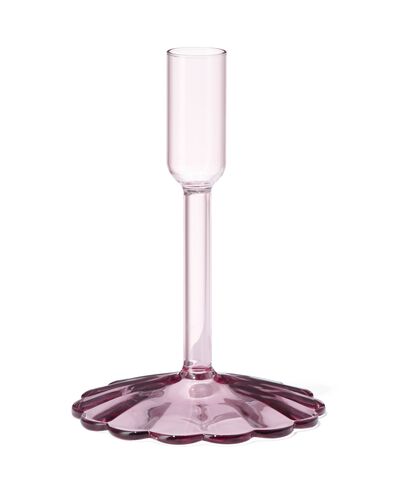 kandelaar &Oslash;10.5x16 roze glas