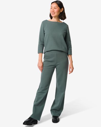dames broek Kacey met structuur donkergroen