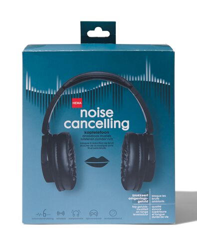 draadloze koptelefoon met noise cancelling zwart