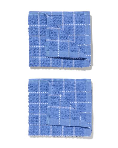 vaatdoekjes 30x30 katoen blauw - 2 stuks
