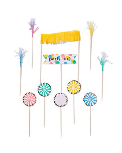 taartdecoratie prikkers feest - 11 stuks