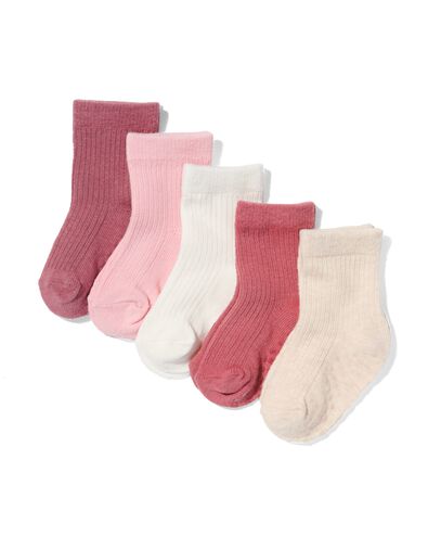baby sokken met katoen - 5 paar roze