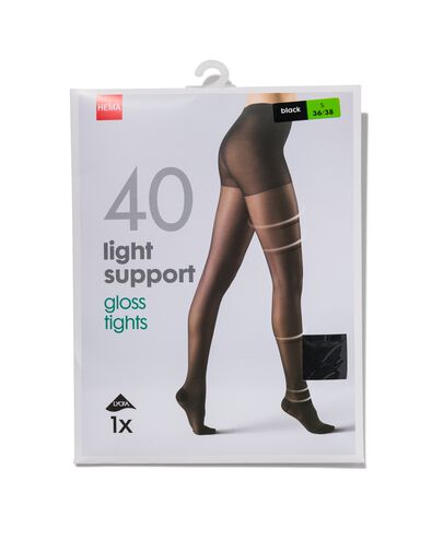 light support gloss panty 40 denier zwart