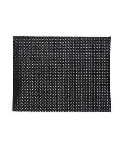 placemats - 32 x 42 - kunststof - zwart - 2 stuks