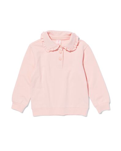 kindersweater met polokraag perzik