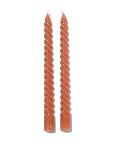 lange huishoudkaarsen met twist &Oslash;2x25 terra - 2 stuks