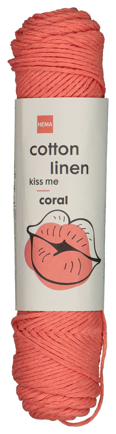 brei en haakgaren katoen/linnen 50gr/83m koraal