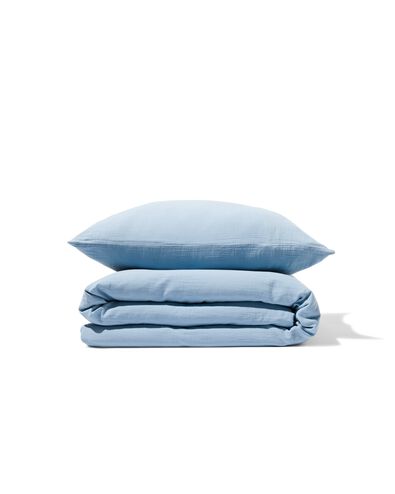 dekbedovertrek katoen mousseline 140x200/220 blauw