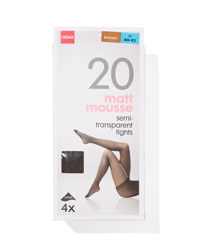 panty's mat halfdoorschijnend - 4 stuks bruin
