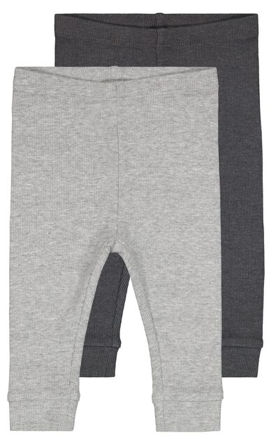 baby leggings rib - 2 stuks grijs