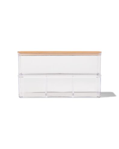 dubbele organizer transparant met deksel 9x12.5x12.9