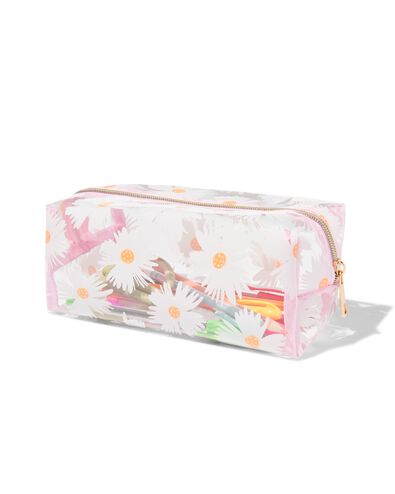 etui transparant bloemen