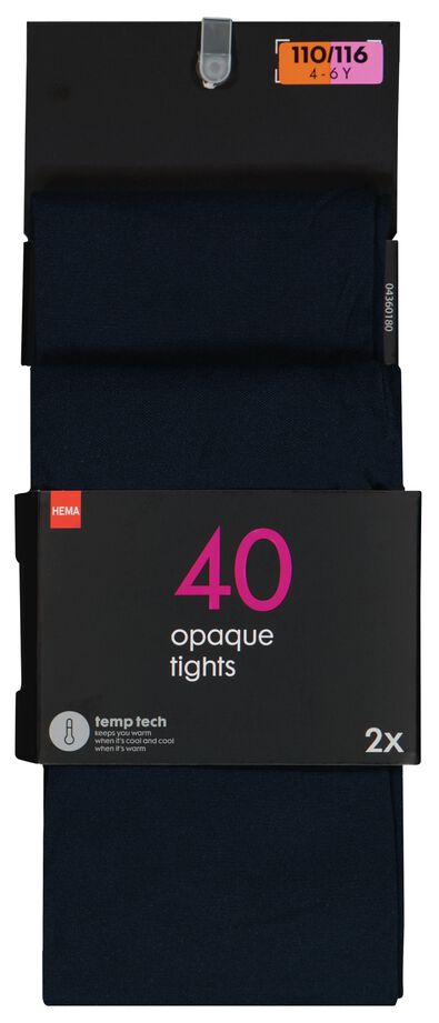 kinder panty temptech 40denier - 2 stuks blauw