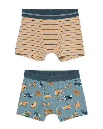 kinder boxers katoen stretch honden - 2 stuks bruin