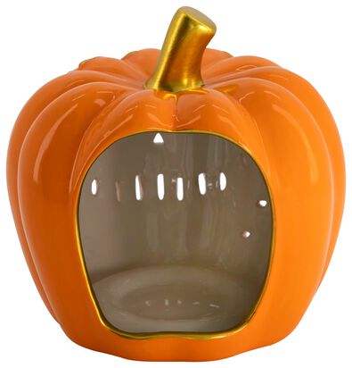 sfeerlichthouder &Oslash;13x13 pompoen aardewerk Halloween